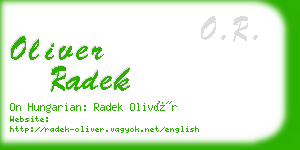 oliver radek business card